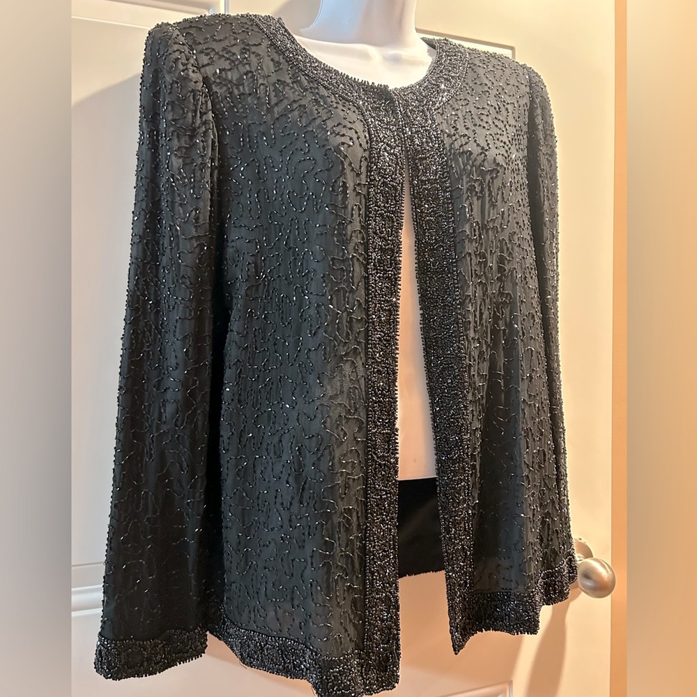 - Vintage Lawrence Kazar beaded jacket